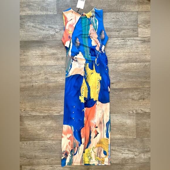 ZARA Open Back Midi Dress NWT - Picture 16 of 16